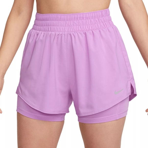 Nike Pants - Nike One dri fit high waist 3" 2 in 1 shorts purple